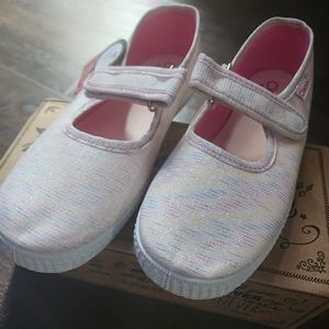 Cienta girls shoes - light rainbow sparkle metallic